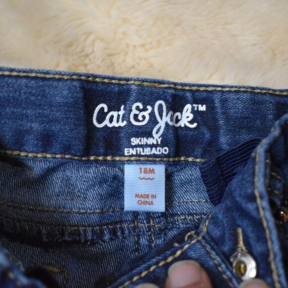 Cat & Jack Jean Baby Girl Size 18 months Dark Denim Skinny - Picture 4 of 4